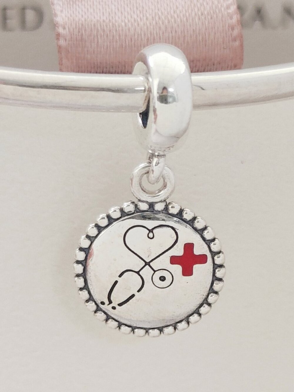 Pandora Nurse Stethoscope Exclusive Dangle Charm 925 Sterling Silver with box